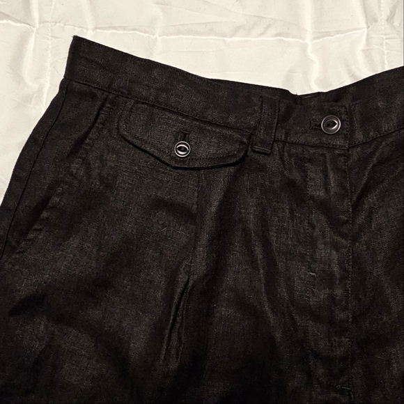Women's Ralph Lauren Black Linen Bermuda Shorts Sz 14 NWT - Picture 2 of 7